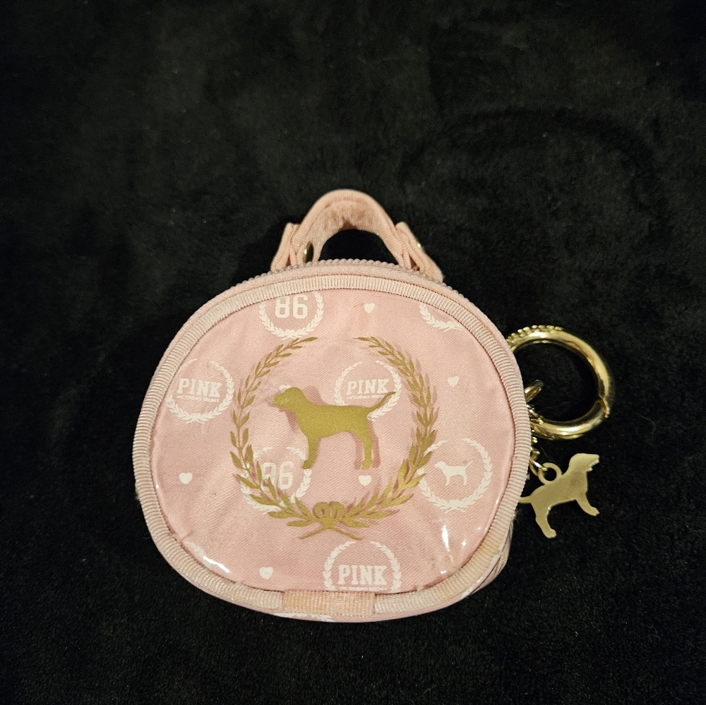 Vintage Victoria Secret Pink Dog Print Mini Coin Purse
